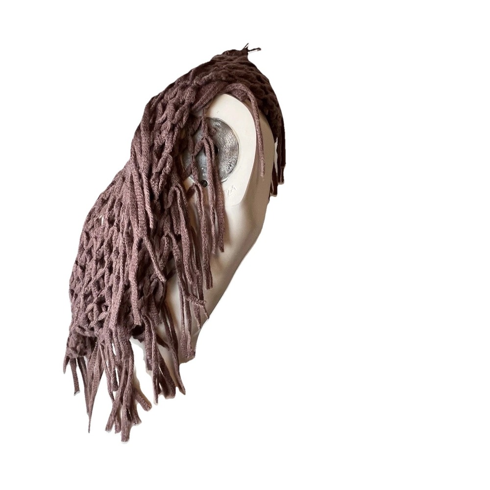 BROWN SCARF COWL INFINITY DIAMOND PATTERN SOFT - Picture 5 of 8